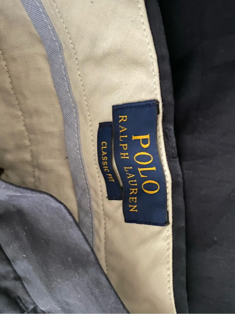 Polo Ralph Lauren Mens Classic Fit Chino Pants Navy Cotton 34x32